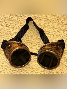 Steampunk Brown Round Goggles with Black Strap